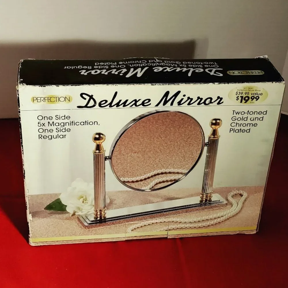 Perfection Deluxe Mirror Two Toned Gold & Chrome Plated